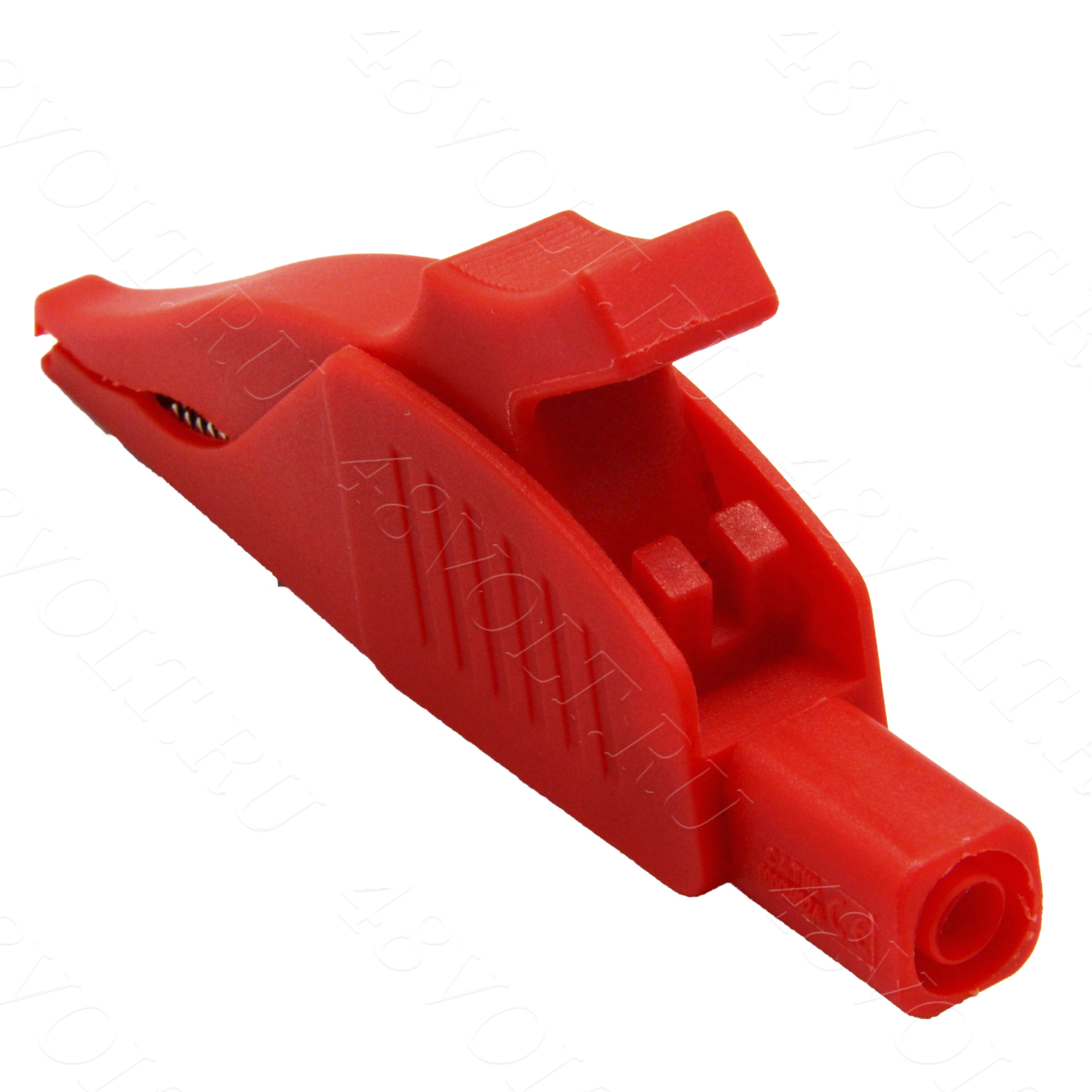 Зажим крокодил 32А красный\AMASS 44mm